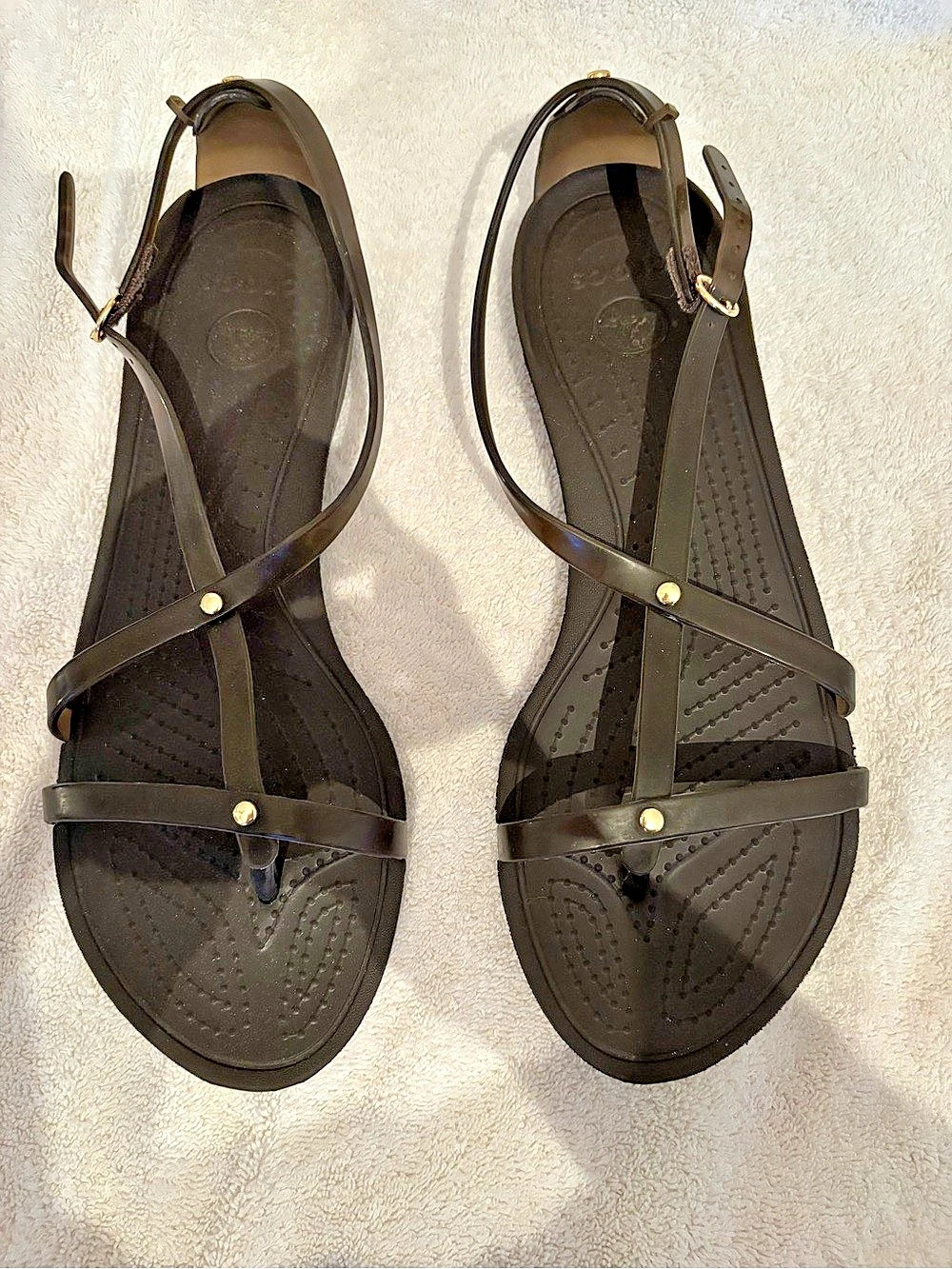 Crocs Sexi Flip Women's Black Strappy Sandals US 10